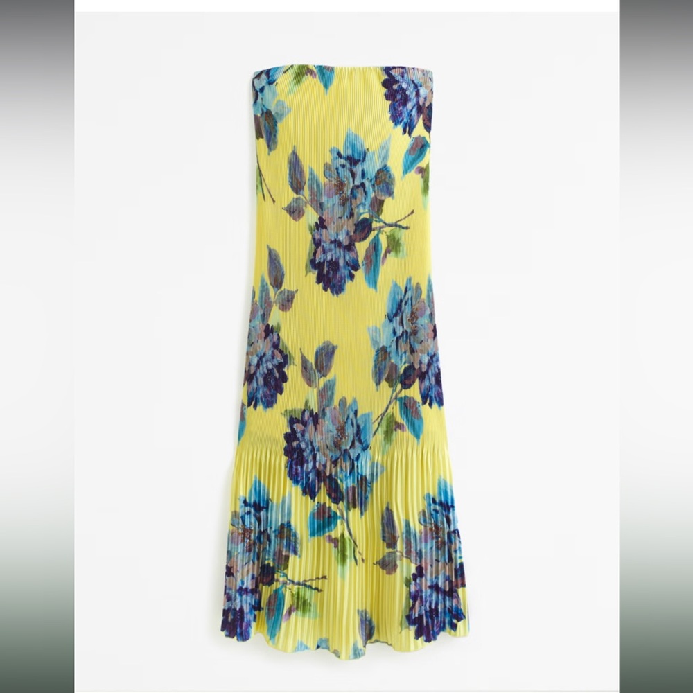 Giselle Pleat Release Midi Dress - Abercrombie & Fitch